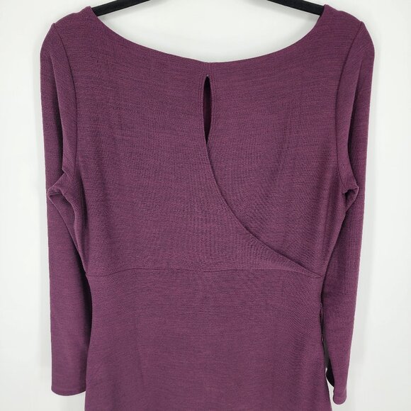 3/$25 70 Toad & Co Intermosso Dress M Long Sleeve Pockets Boat Neck Burgundy Red - Picture 9 of 12